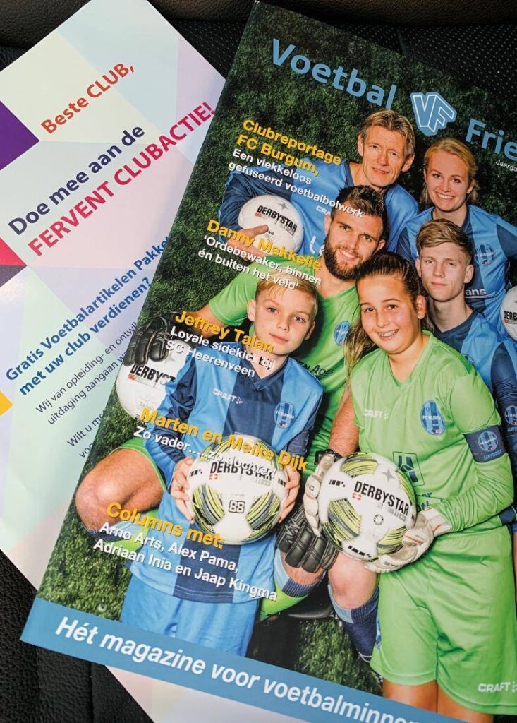 Flyer Fervent Clubactie met Voetbal Friesland Magazine